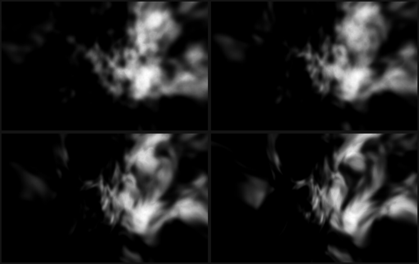 The warp amplitude, in four steps